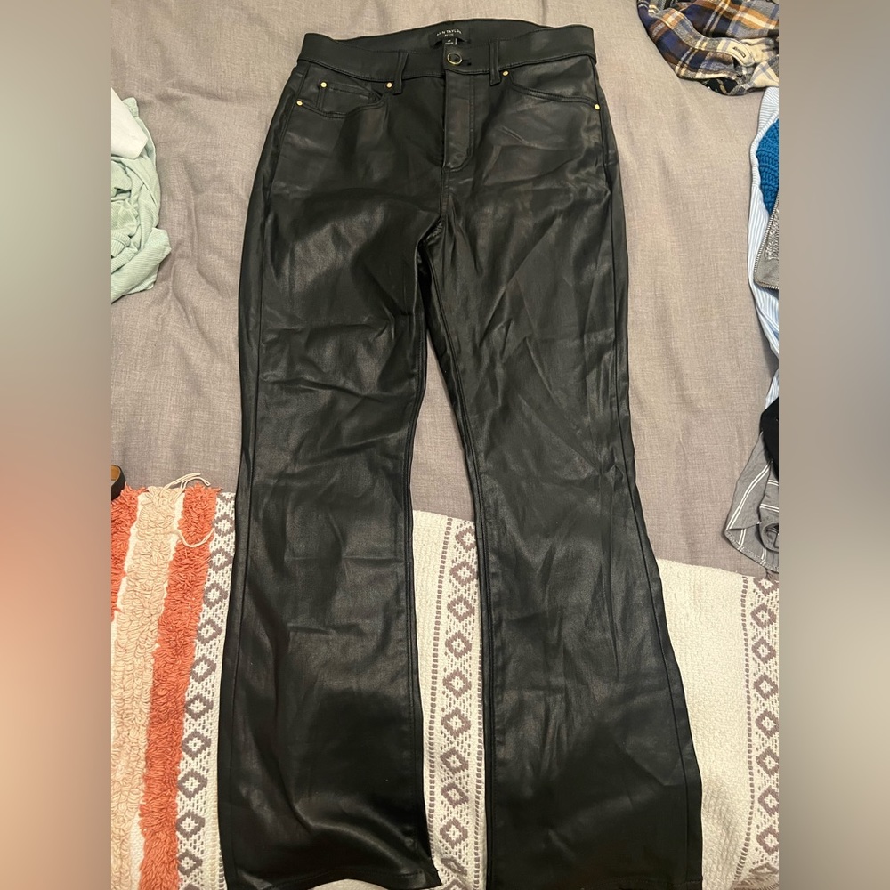 Ann Taylor faux leather black pants